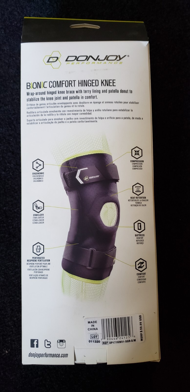 DonJoy Performange Bonic Comfort Hinged Knee Brace – S/M