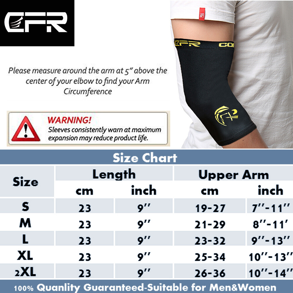 Copper Compression Sleeve Arm Elbow Support Brace Joint Pain Arthritis Fitness