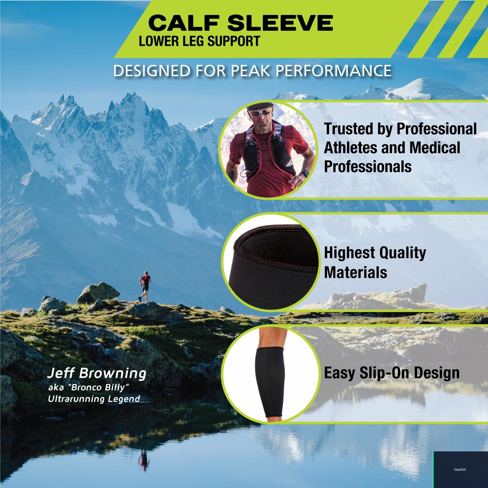 Calf Compression Sleeve Neoprene Medium Black, Athletic Support and Warmth