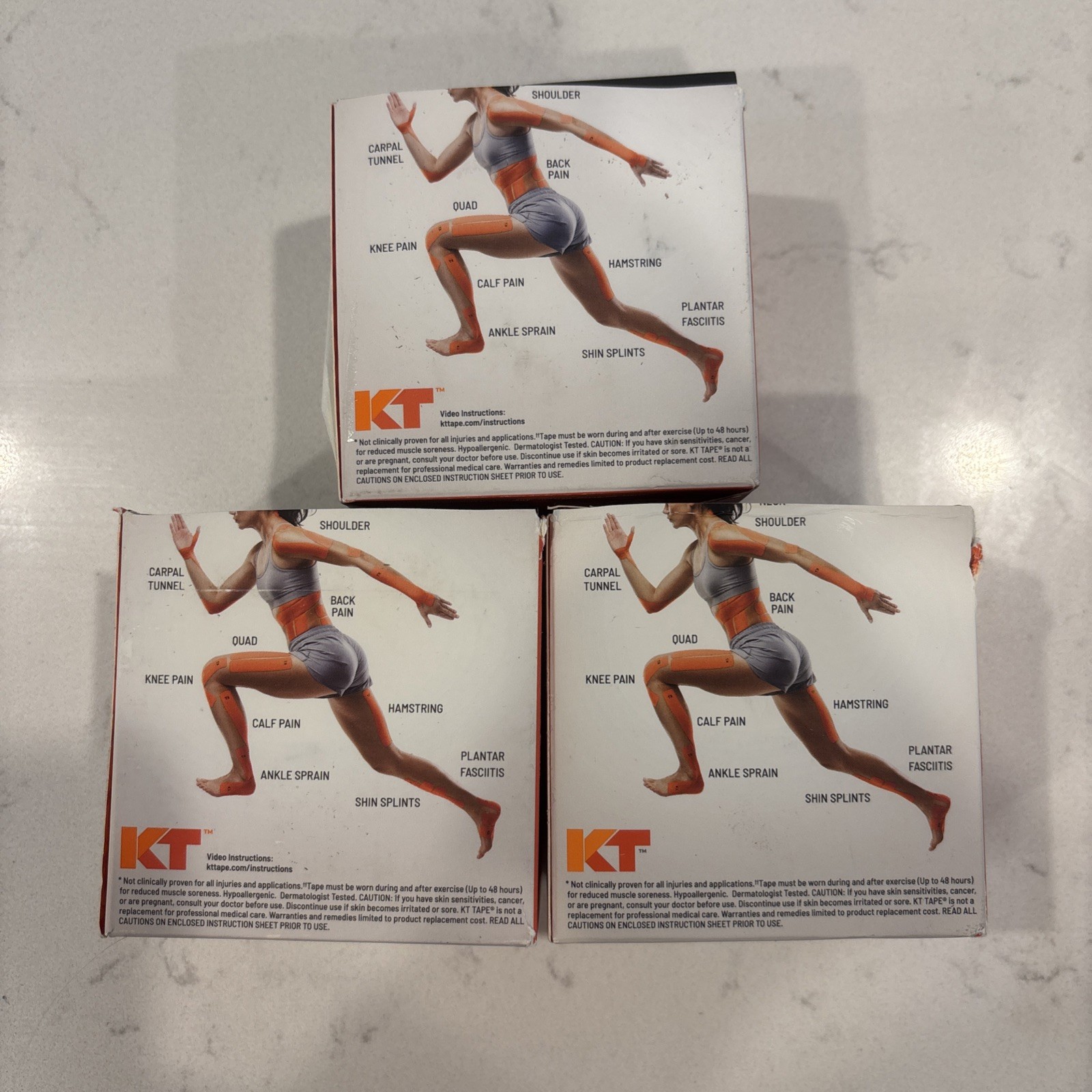3 KT TAPE Original Elastic Kinesiology Therapeutic Tape 56 Pre Cut Strips
