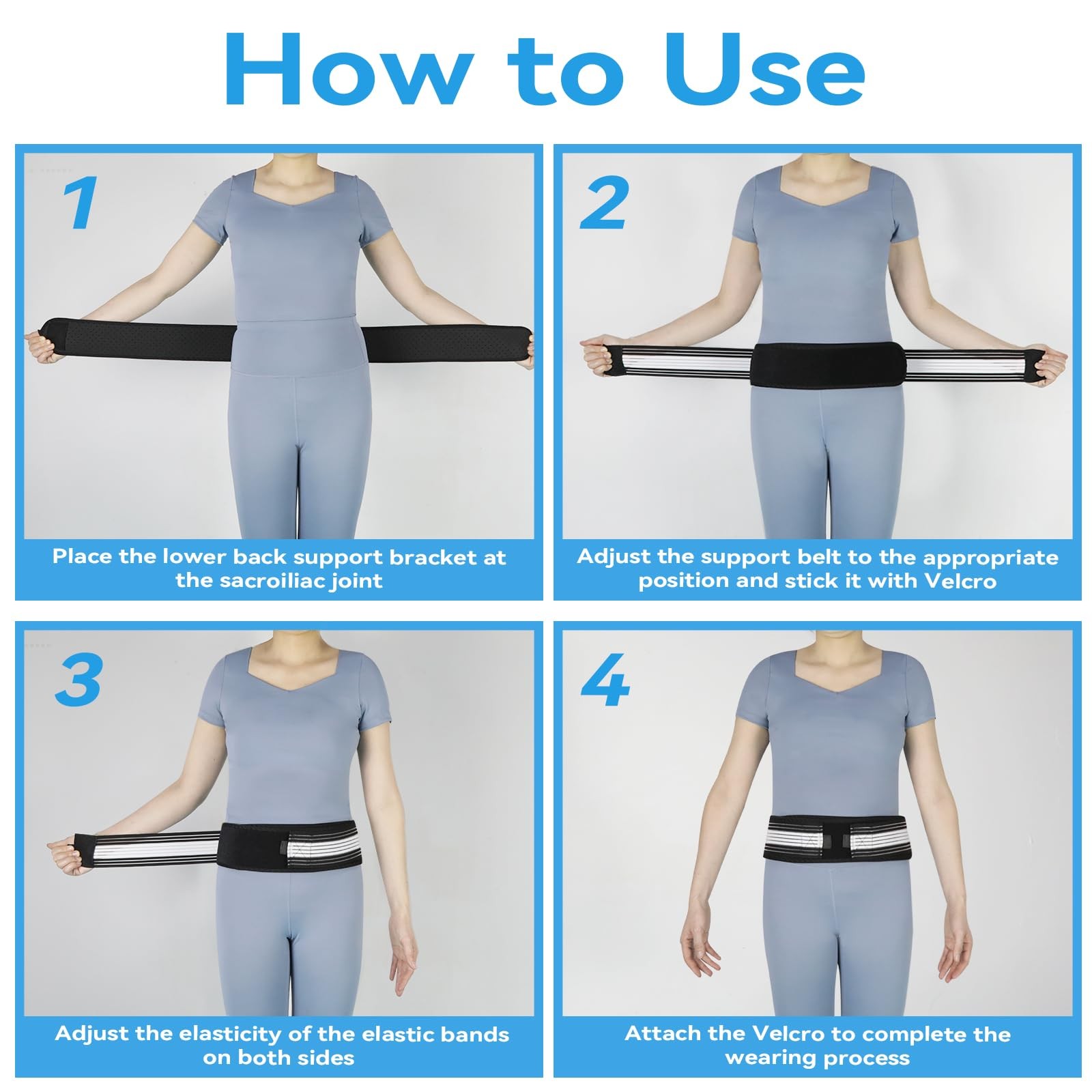 Waist Belt Sacroiliac Hip Belt, Lumbar Support Sciatica Pain Relief, Sacroili…