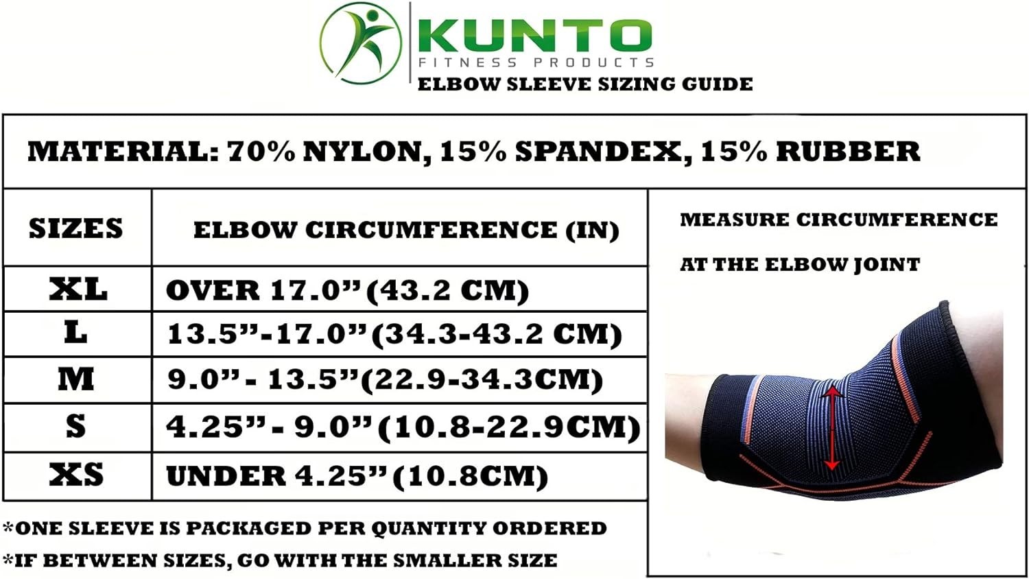 Compression Elbow Sleeve for Tendonitis, Tennis Elbow and Golf Elbow Support
