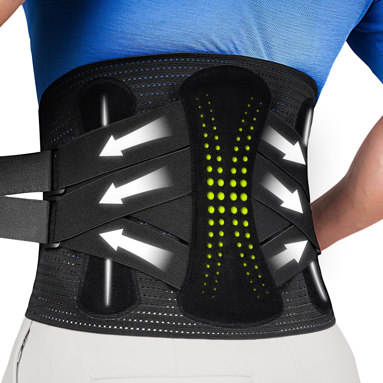 aoFIT Back Brace for Lower Pain Relief,Back Support Belt Large, HEISE