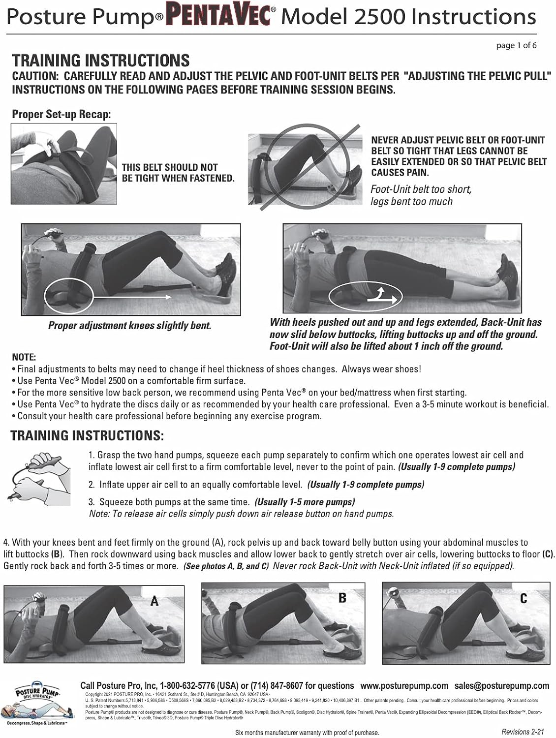 Posture Pump® Penta Vec® Lumbar Decompression Device – Adjustable Lower Back Sup