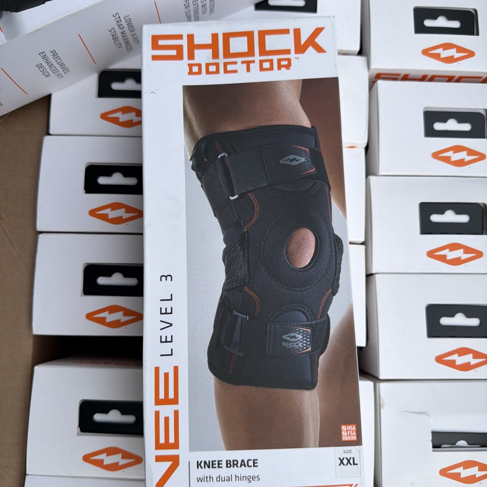 Shock Doctor Level 3, Dual Wrap Knee Brace with Hinges, size Large 15.75-17.25