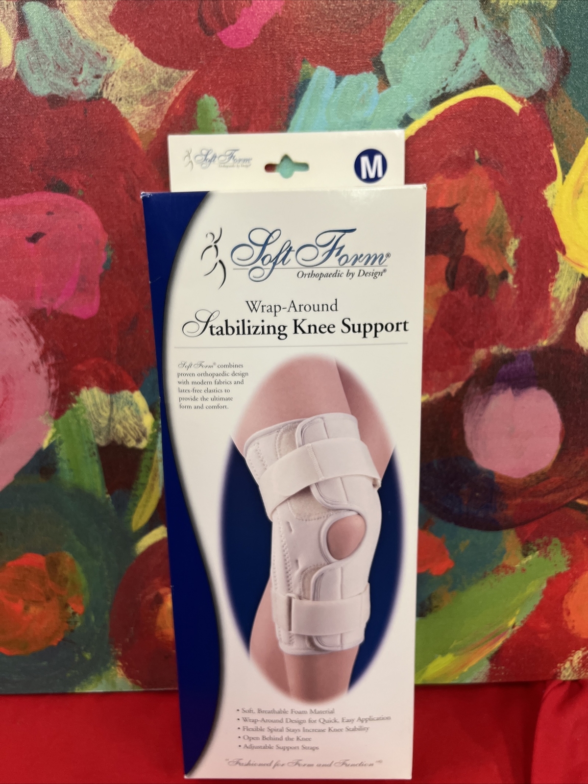 FLA Soft Form Wrap Around Stabilizing Knee Support, Beige, Medium New In Box