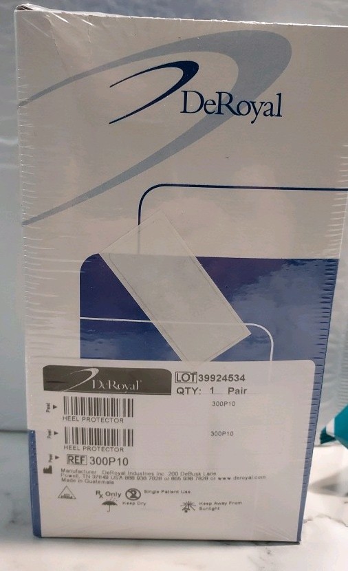 Deroyal Heel Protector 300P10 Polyfiber Universal Sealed Box