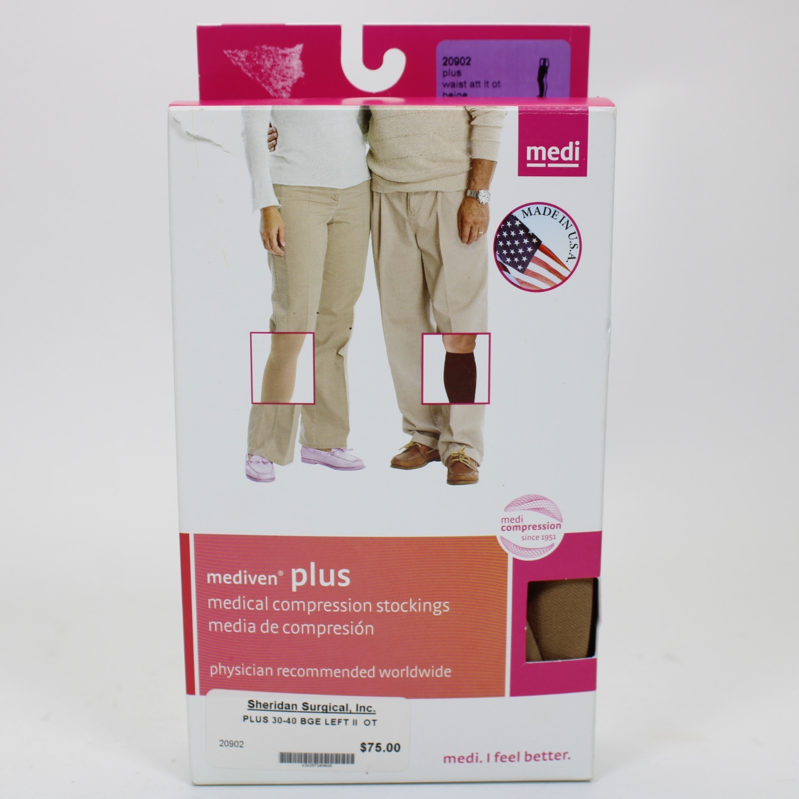 Mediven Plus Unisex Beige Closed Toe 30-40 Thigh Compression Socks Size ii 20902