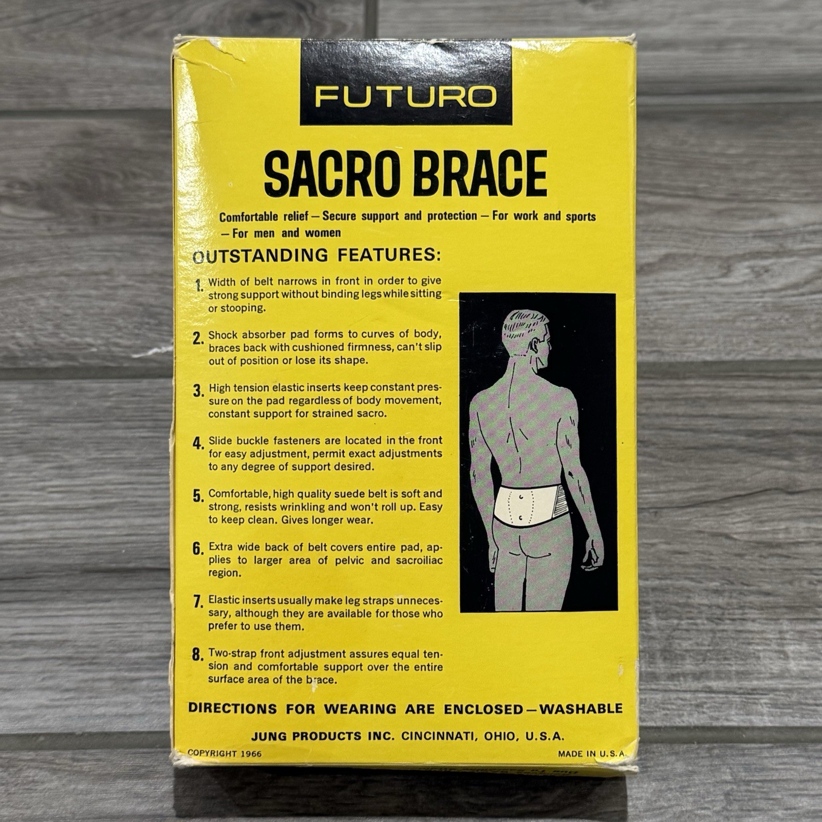 Vintage Futuro Sacro Brace Controlled Support White Adjustable 1966 – SMALL