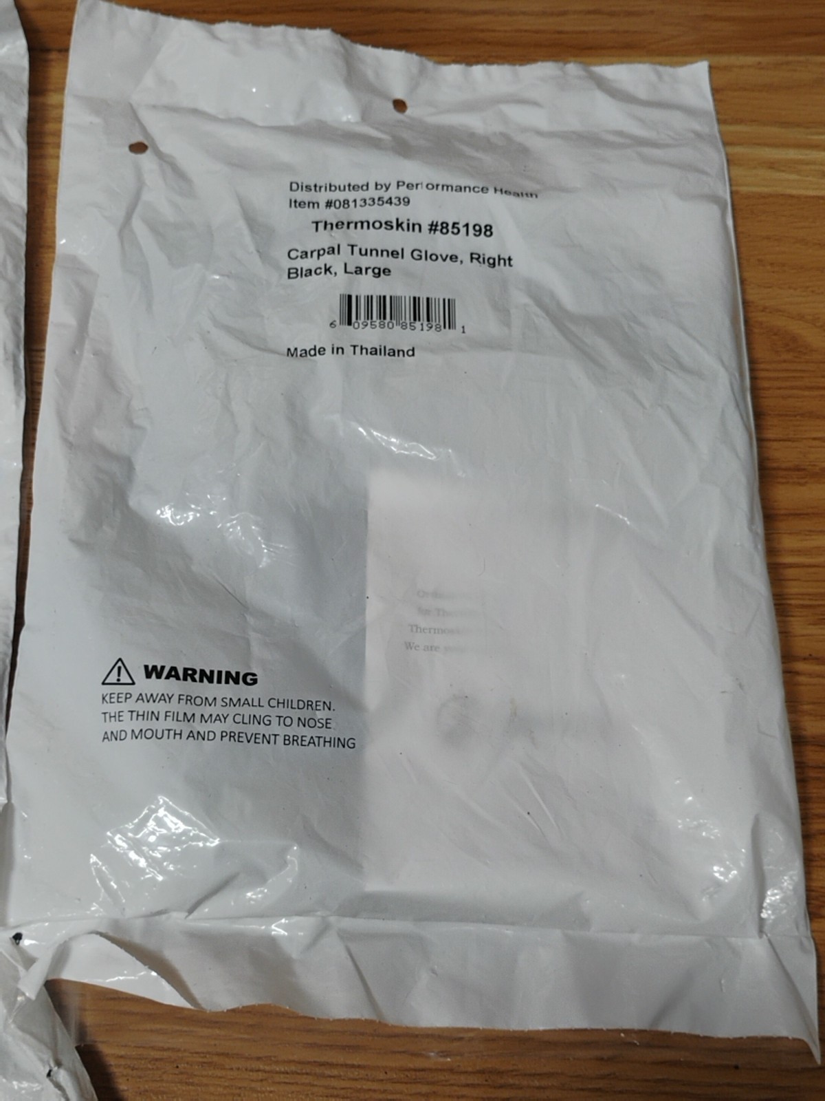 Thermoskin Carpal Tunnel Glove, Right, Black, Large Ortho Zone 85198 *Sealed NEW