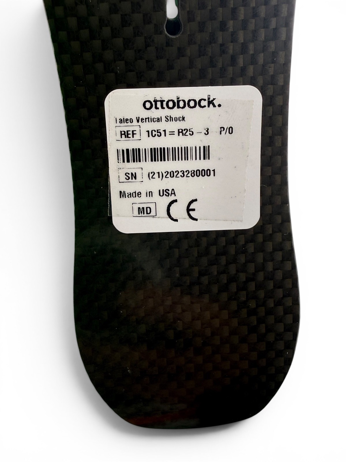 Otto Bock Taleo vertical shock prosthetic Foot. Sz 25, Category 3, right, 1c51.