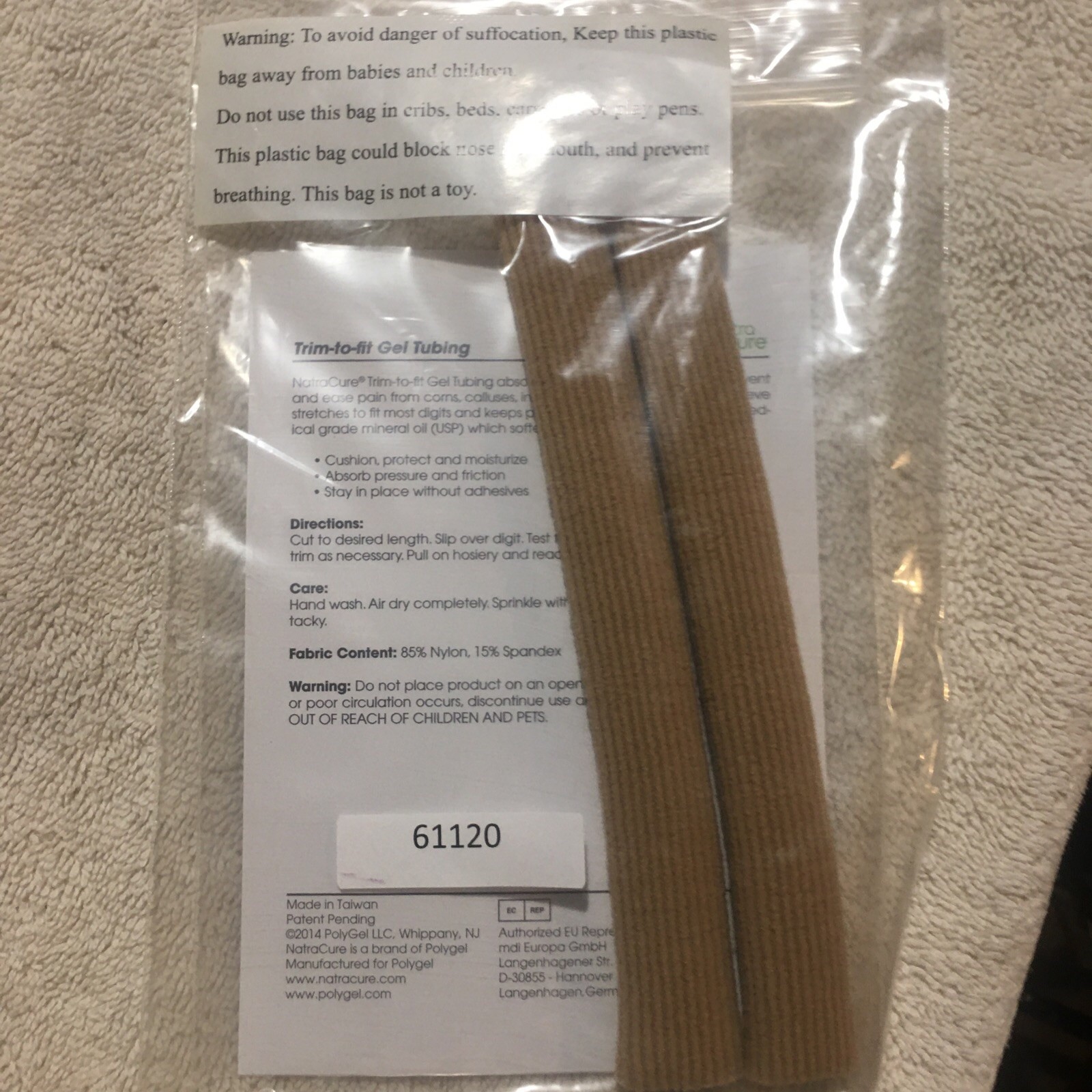 NatraCure Trim-to-Fit Gel Tubing absorbs pressure & friction help ease Pain