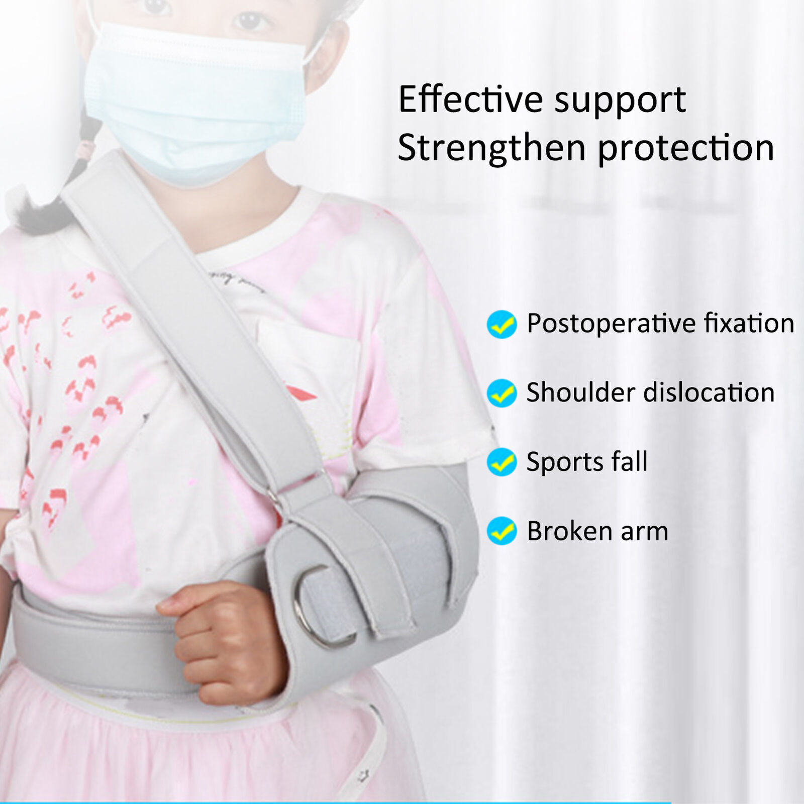 Child Arm Fracture Sling Shoulder Support Immobilizer for Broken Elbow Wrist