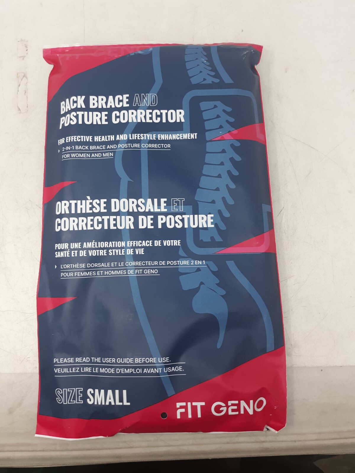 Fit Geno Back Brace Posture Corrector Black Size S (Waist 26–34″) Unisex