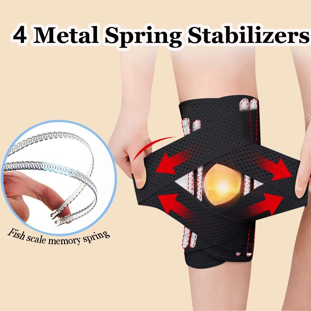 Knee Brace with Side Stabilizers Relieve Meniscus Tear Pain ACL Arthritis Straps