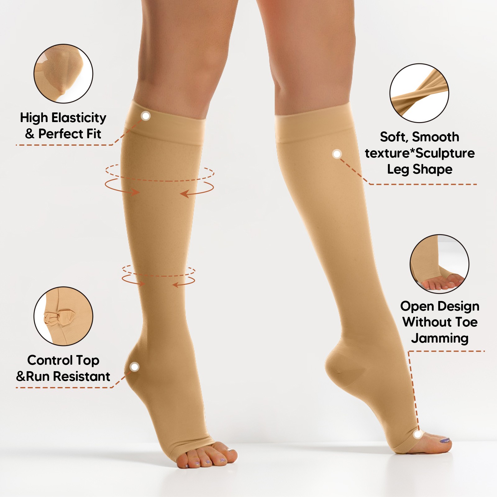 23-32mmHg Compression Socks Graduated Support Socks Women Men Stretchy Stockings