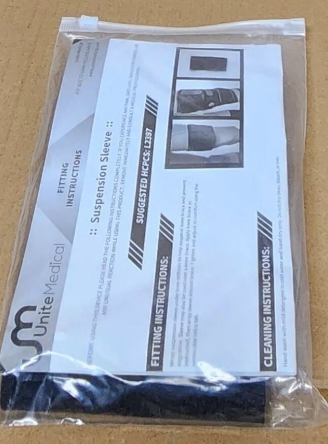 1 ~ UNITE Medical Suspension Sleeve (UNIVERSAL) L2397 Black New