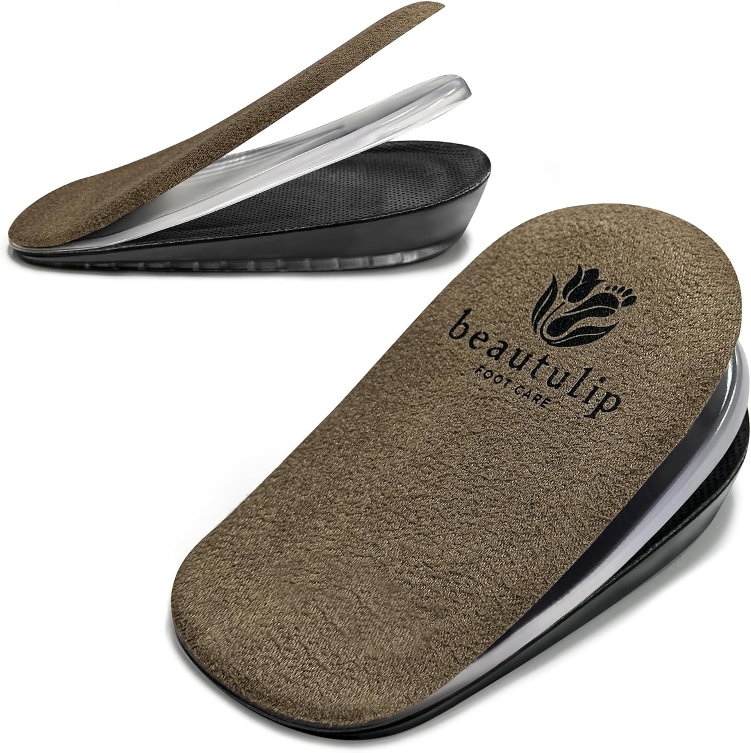 Adjustable Gel Heel Lifts (1 Pair), 1″ Height Increase Insoles with High-Density