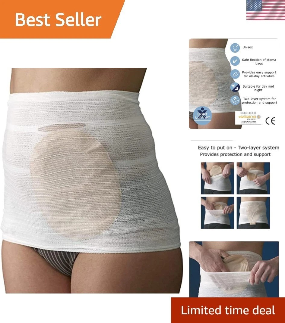 Corsinel StomaSafe Classic Pack of 3 Ostomy/Hernia Light Support White, M 38-…