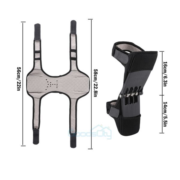 2PCS Spring Powered Knee Support Brace Sport Kneecap Joint Booster Protector Run