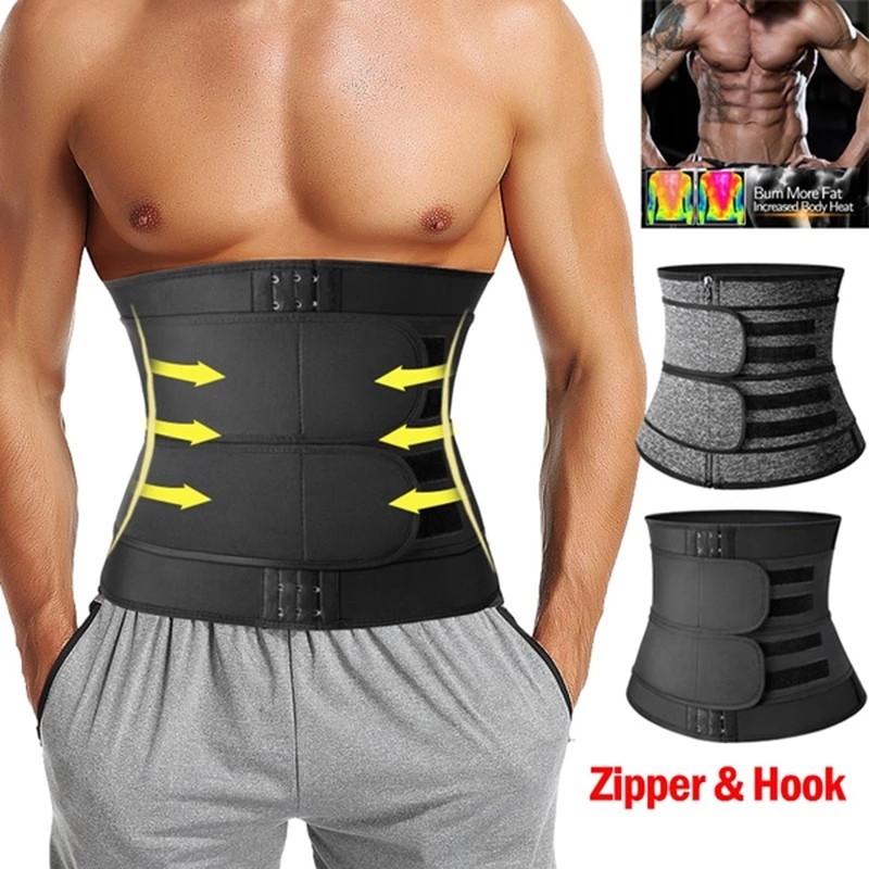 Mens Neoprene Sweat Belt Fat Burner Tummy Control Body Shaper Waist Trainer Gym