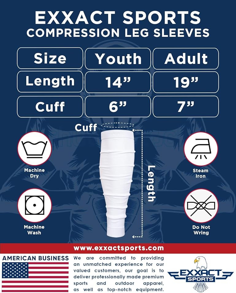 Exxact Sports Leg Sleeves for Men Football Calf Compression Sleeve, Calf Sleeves