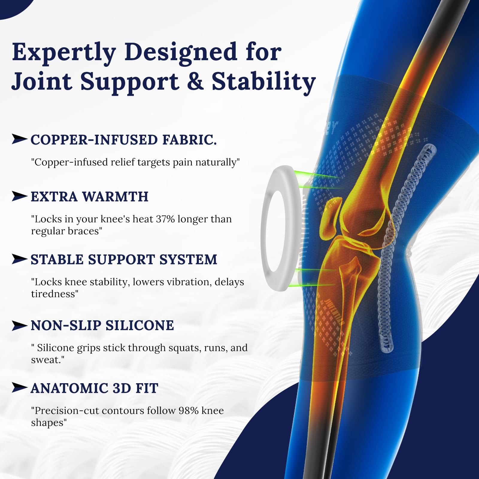 Copper Knee Brace with Spring Support for Women Maximum Support & Enhanced Fl…
