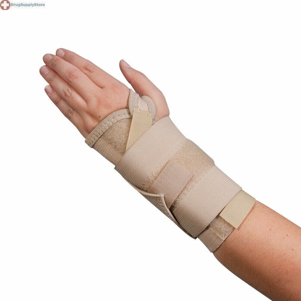 MIL Body Sport Carpal Tunnel Wrist Support, Left, L(3 1/2″ – 4″ Wide Palm), Bei