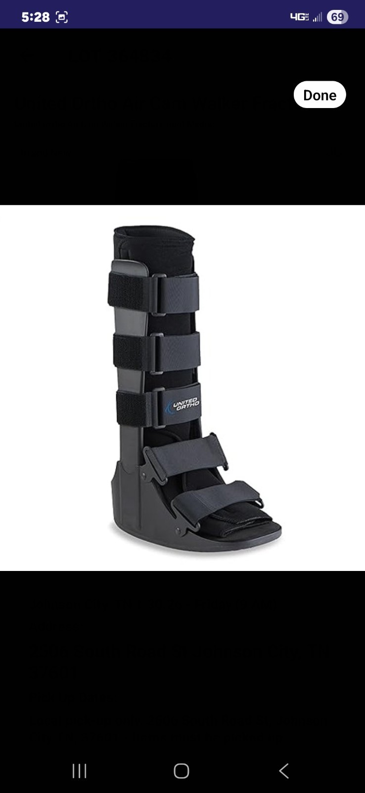 New Black United Ortho Air Cam Walker Fracture Boot Size Medium See Chart in Pic