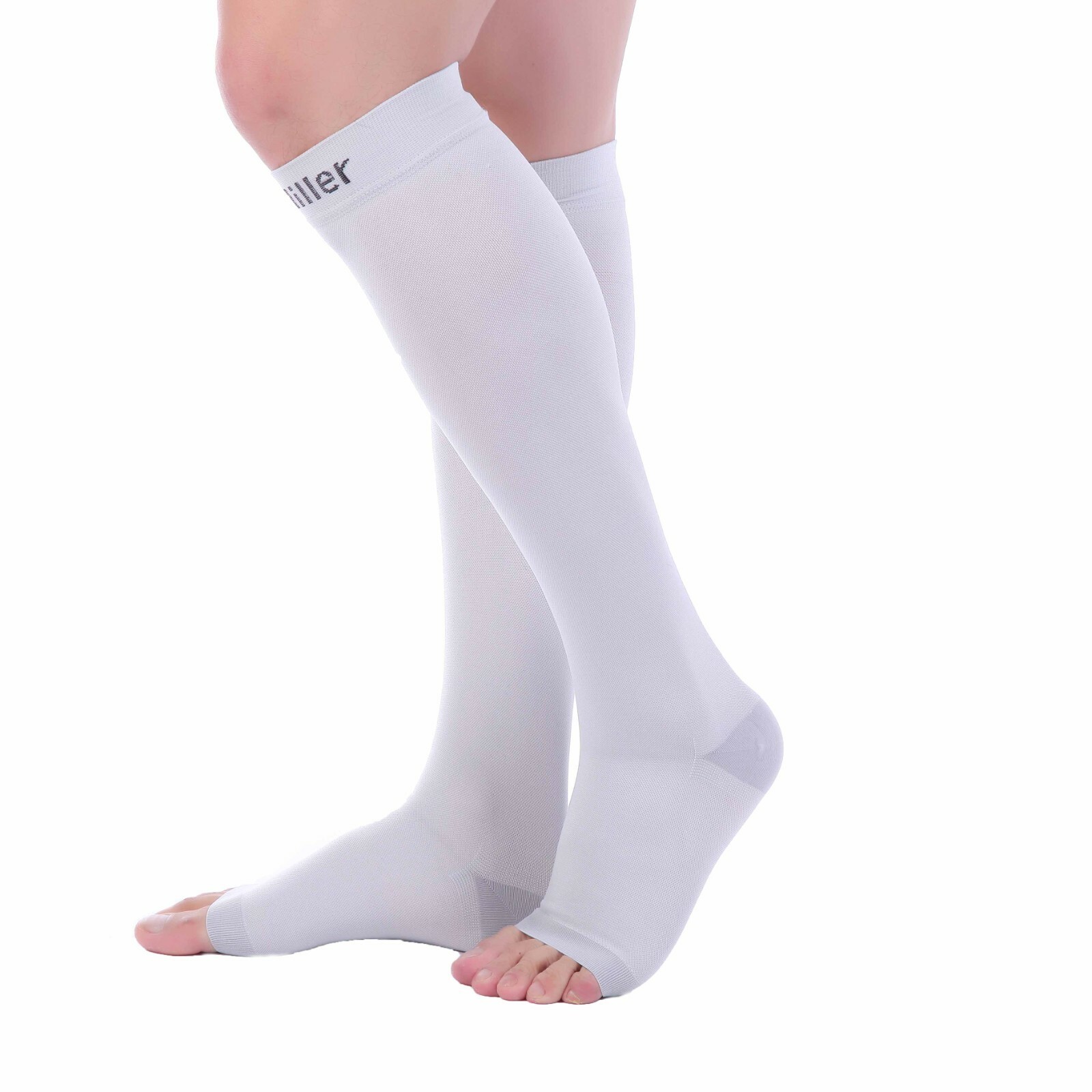 Doc Miller Open Toe Socks Compression Stockings 1520mmHg Sleeves Varicose Pain