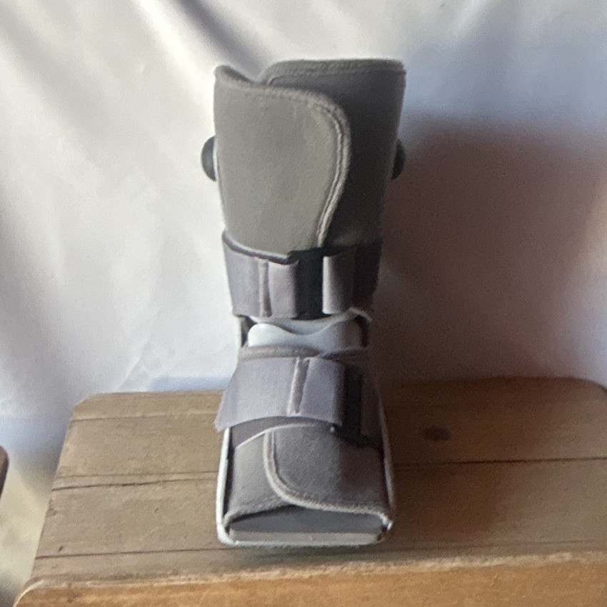 Adjustable Walking Boot Brace for Ankle & Foot, Gray, Size M