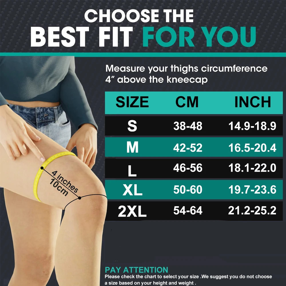 1Pair Thigh High Compression Stockings for Women Men –Footless with Silicone Gri