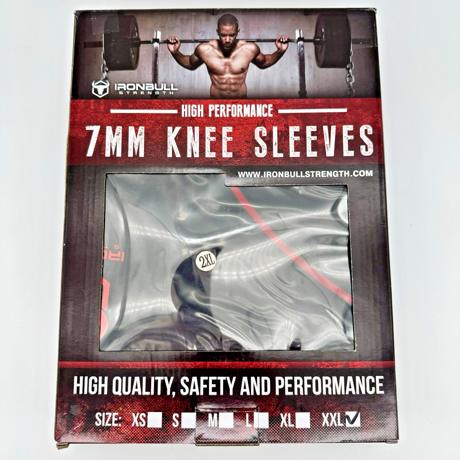 NEW Iron Bull Strength 7mm XXL / 2XL Knee Sleeves For Weightlifting Powerlifting