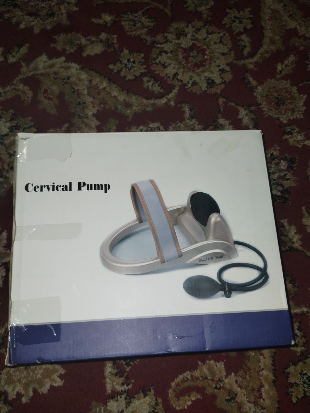 Cervical Pump Orthopedic Neck Support Device Beige Blue Black