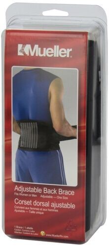 Mueller Unisex Adjustable Back Brace Back Pain Relief Breathable Sport Care 1ct