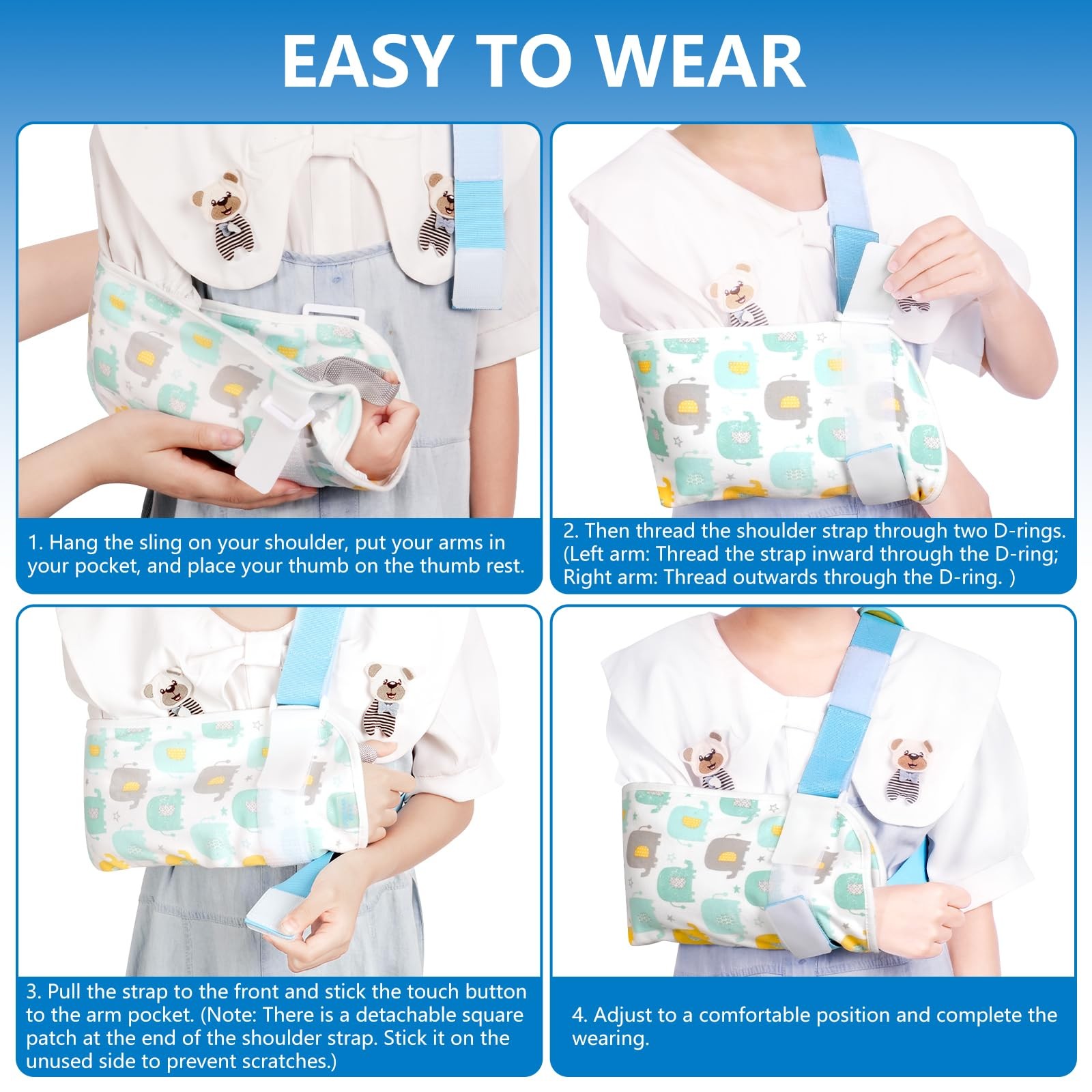 Kids Arm Sling Shoulder Immobilizer Suitable for Children with Shoulder Arm W…