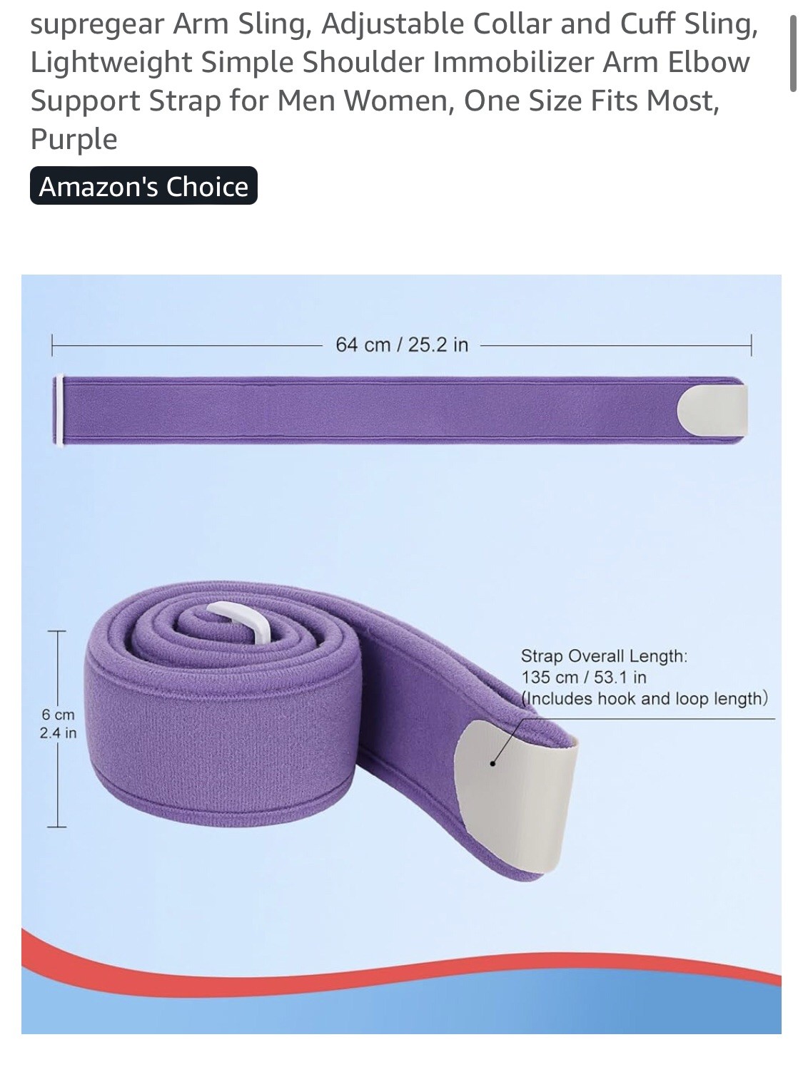 Arm Sling, One Size Fits Most, Purple