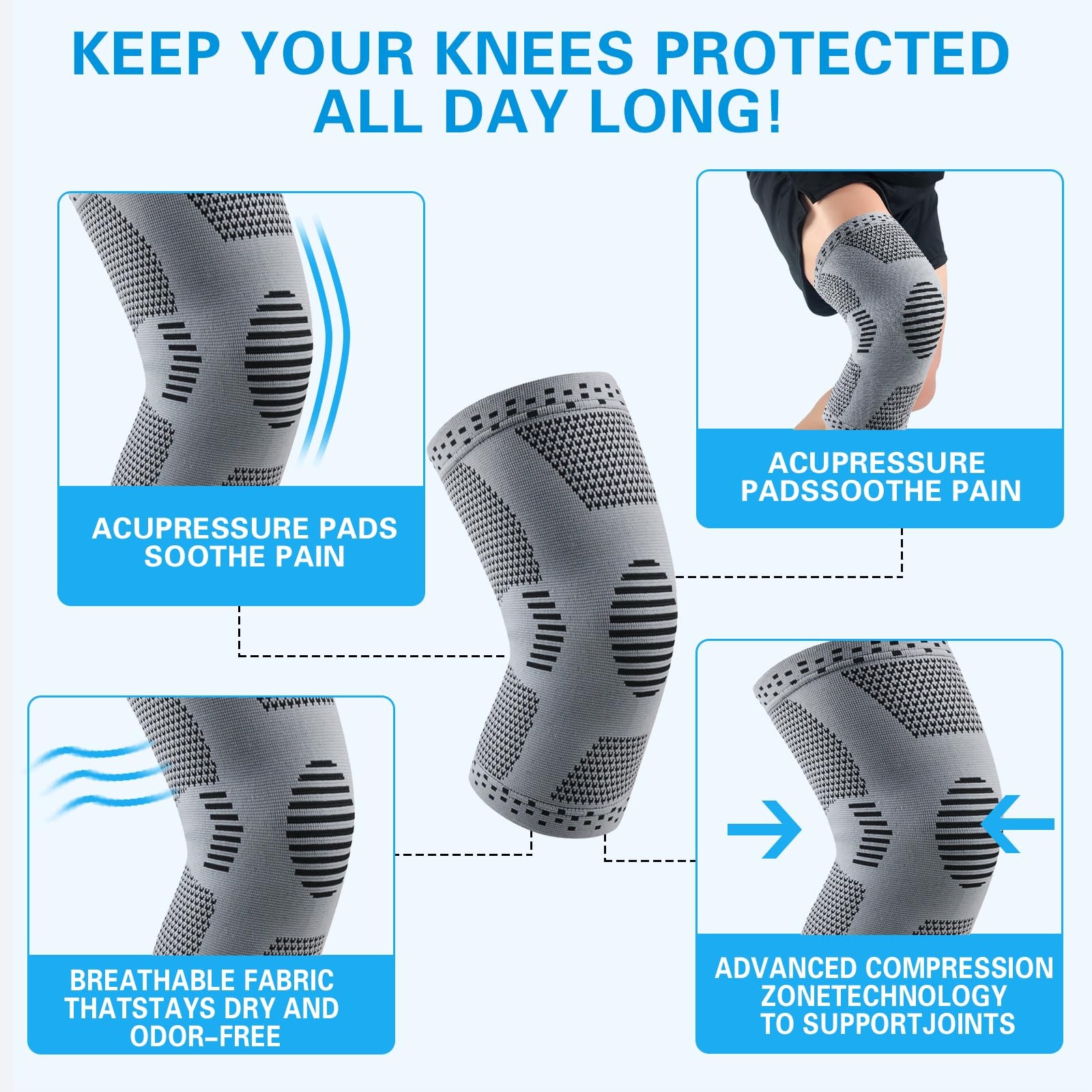 Compression knee sleeve Bamboo Knee Compression Sleeve bamboo knee sleeves fo…