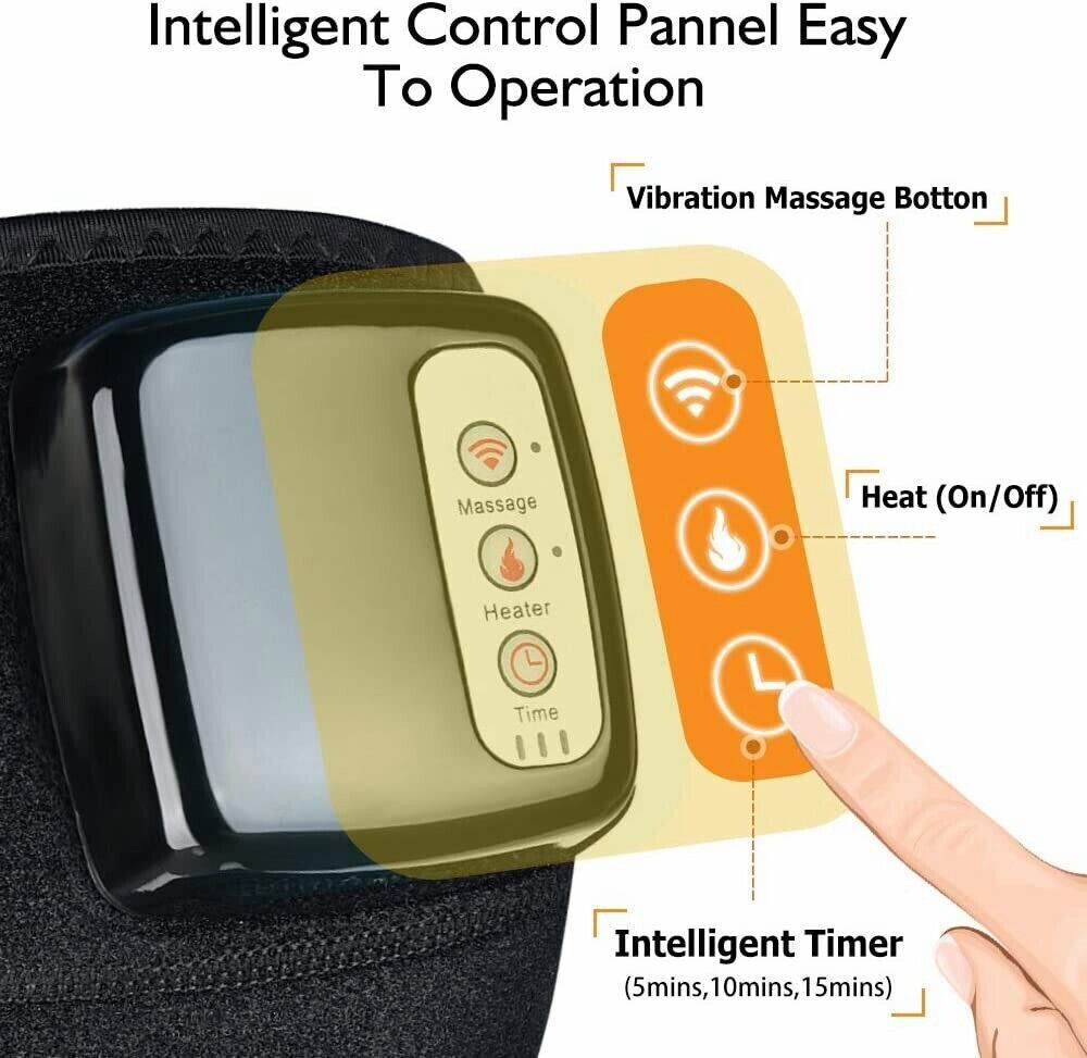Rechargeable Electric Heating Vibration Knee Joint Brace Leg Therapy Massager