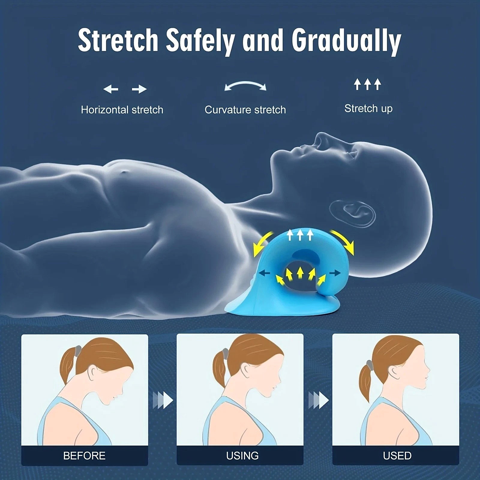 Neck Traction Pillow Cloud Shape Stretcher Cervical Spine Pain Relief Corrector