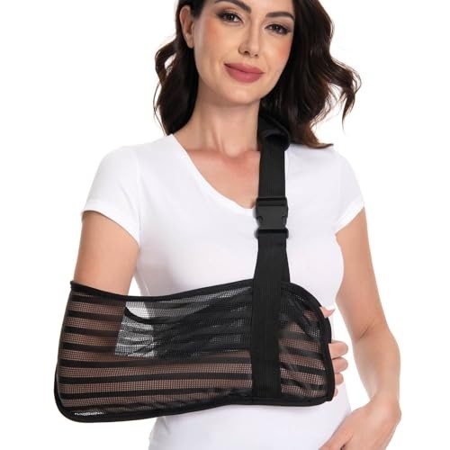 Arm Sling for Broken Arm, Torn Rotator Cuff, Shoulder, Elbow, One Size Black