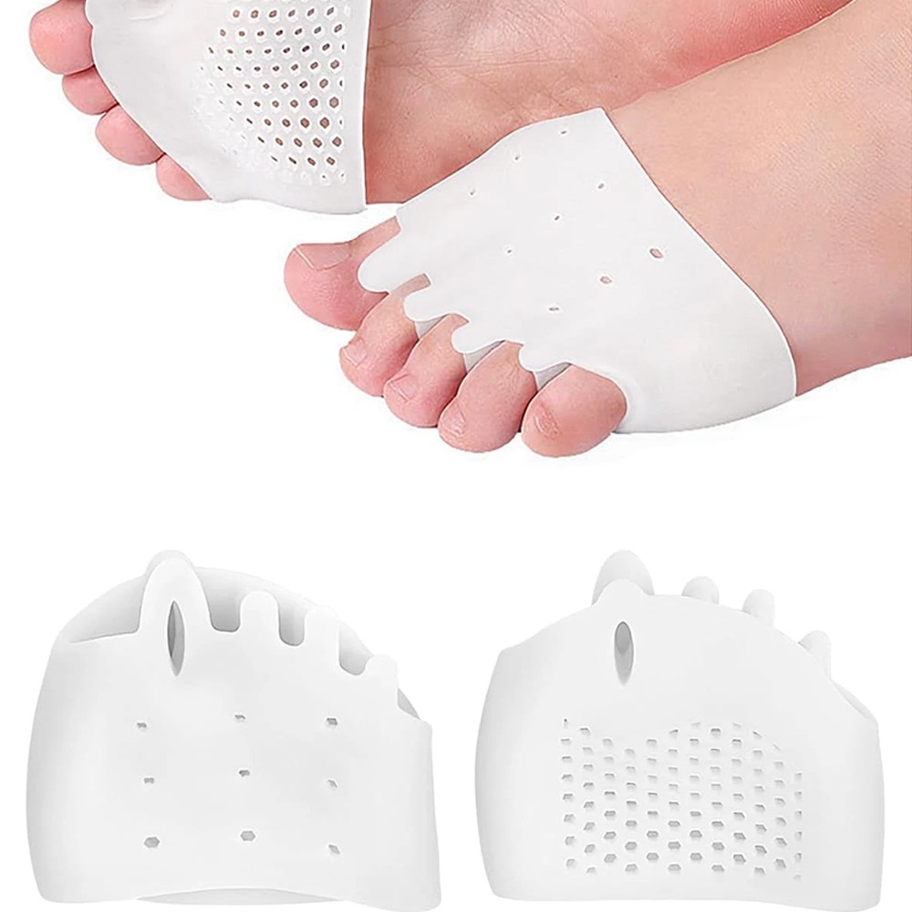 1 Pairs Silicone Toe Separators Metatarsal Gel Pads Ball of Foot Cushions