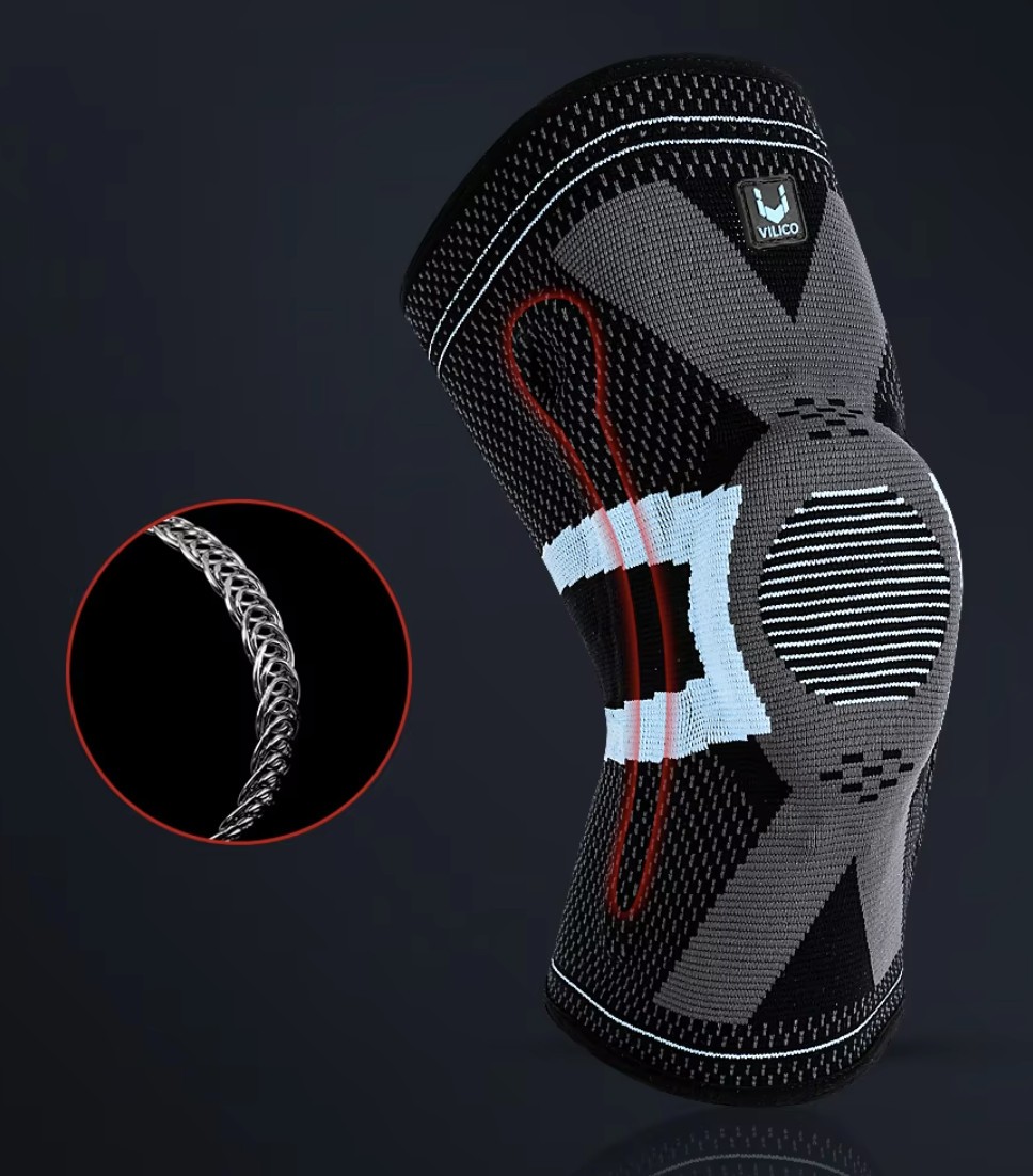 Shock-absorbing Silicone Knee pad Spring Knit Breathable Non-slip Meniscus Brace