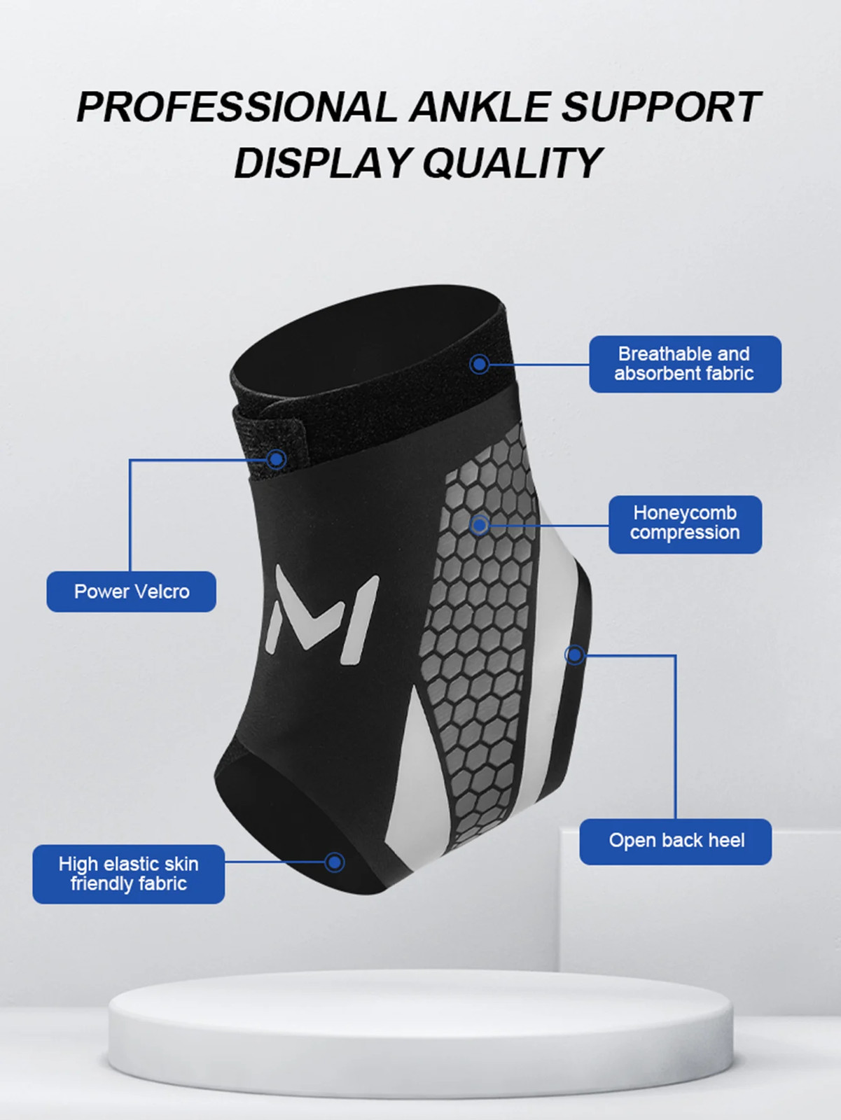 1pc Copper Ankle Support Compression Sleeve Brace for Gym/Sports Men Women