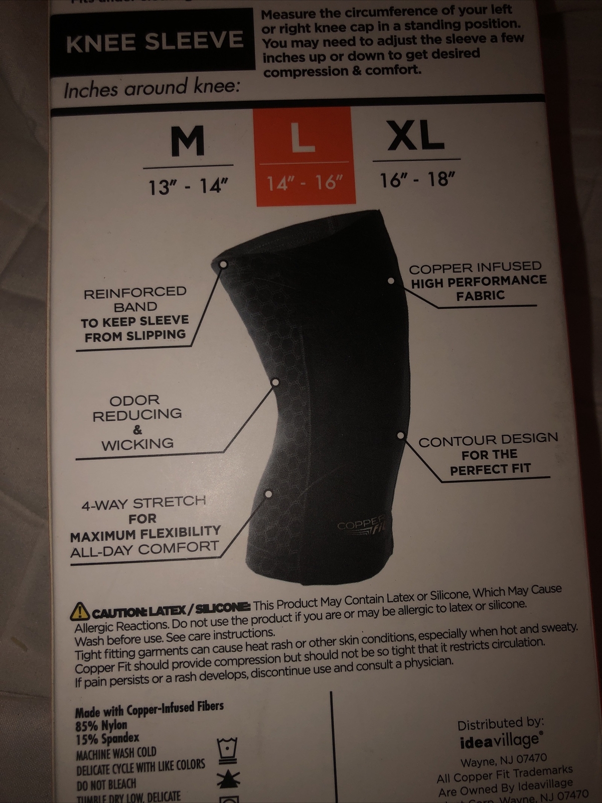 Copper Fit Freedom Copper Infused Compression Sleeves Knee Sleeve Large-new
