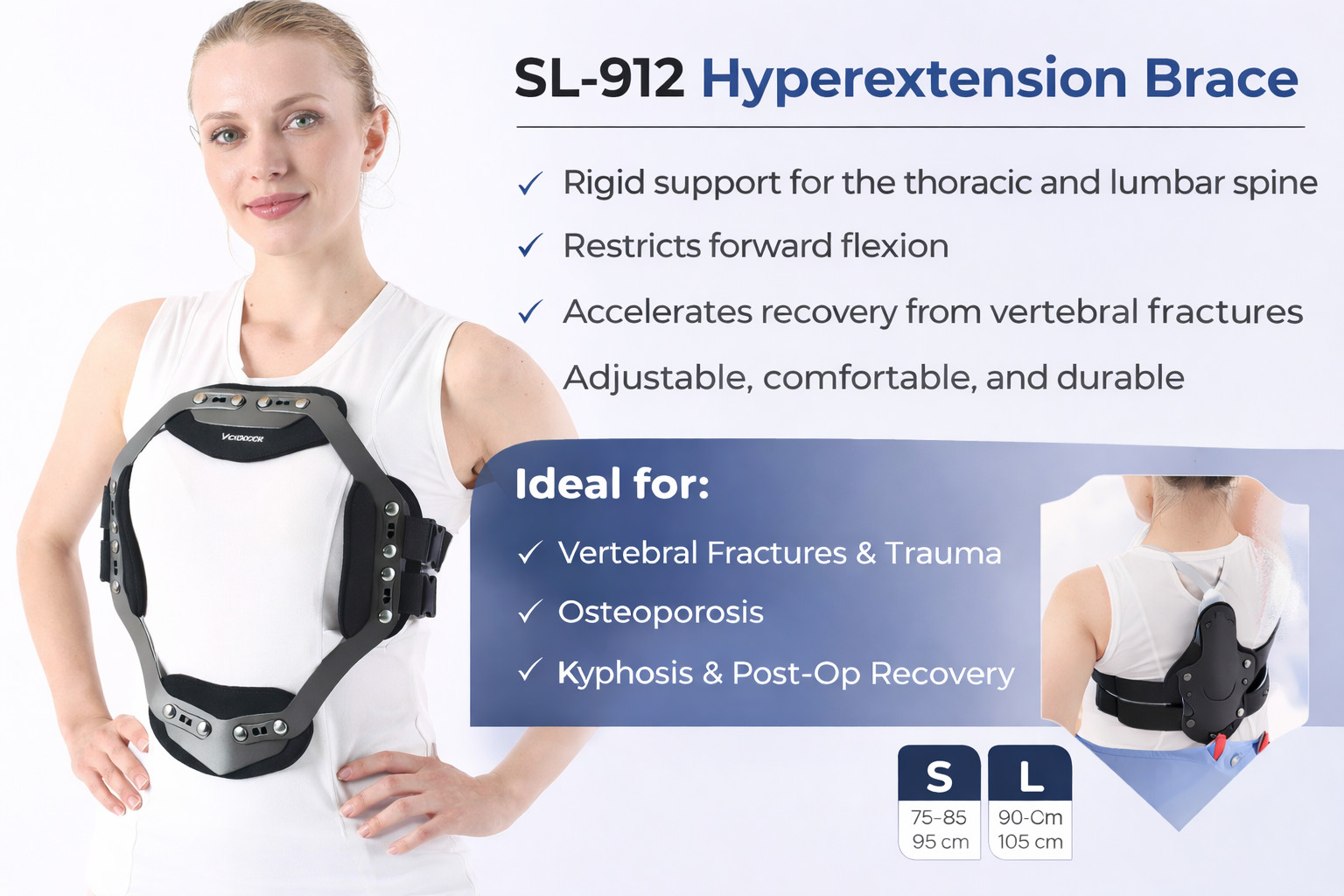 Hyperextension Brace Thoracolumbar Spine Support – Post-Op & Osteoporosis Orthos