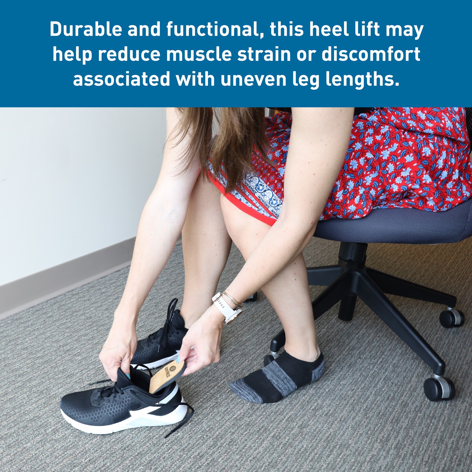 BodyMed Adjustable Heel Lift for Men and Woman (2-Pack) – Non-Slip Orthopedic