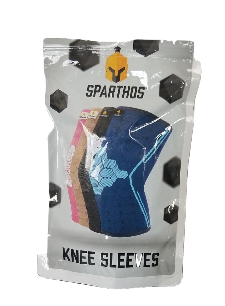 Sparthos Knee Compression Sleeve Size Medium Unisex Black Reduce pain Prevent