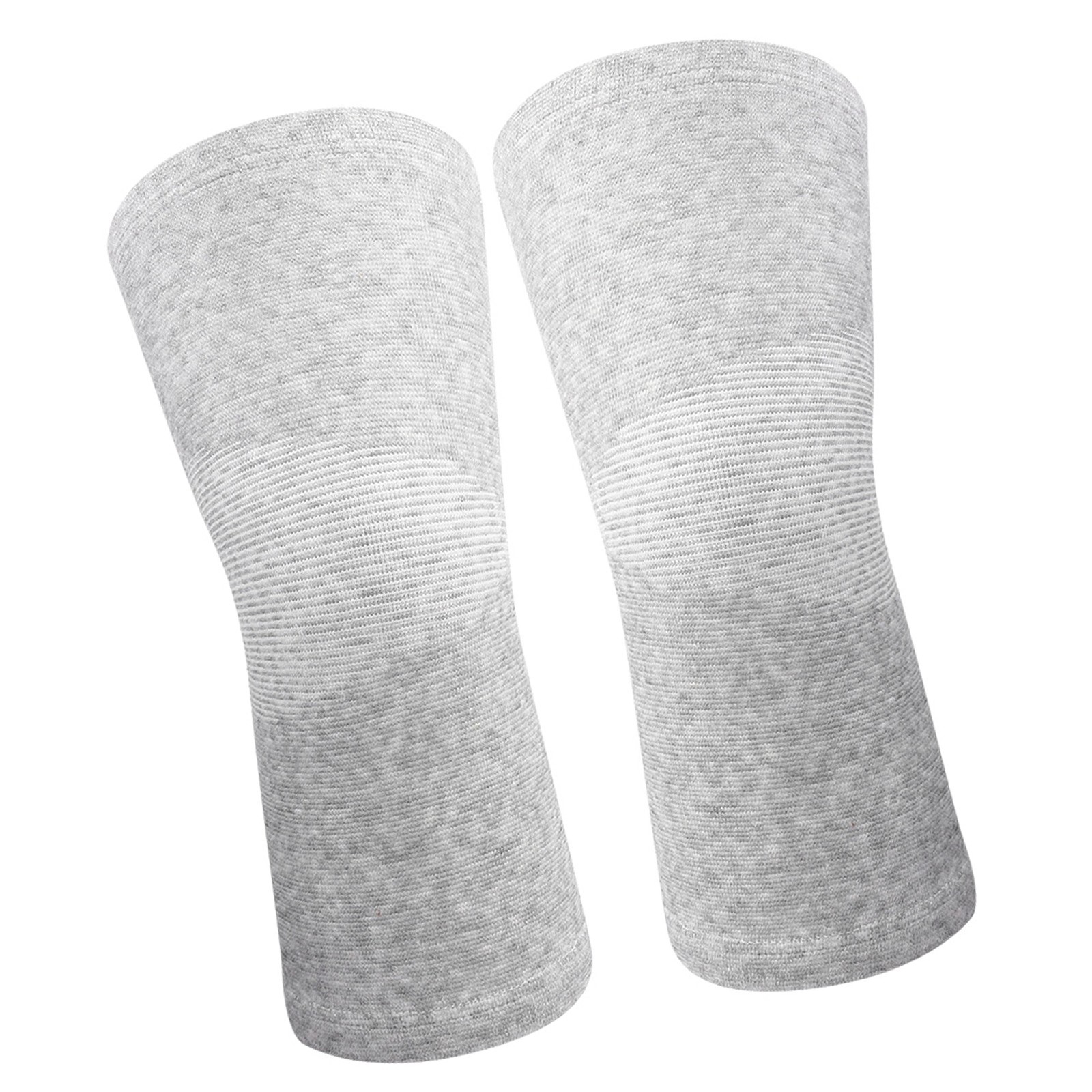 1 Pair Elastic Bamboo Knee Protector Carbon Fiber Sleeve (Gray L)