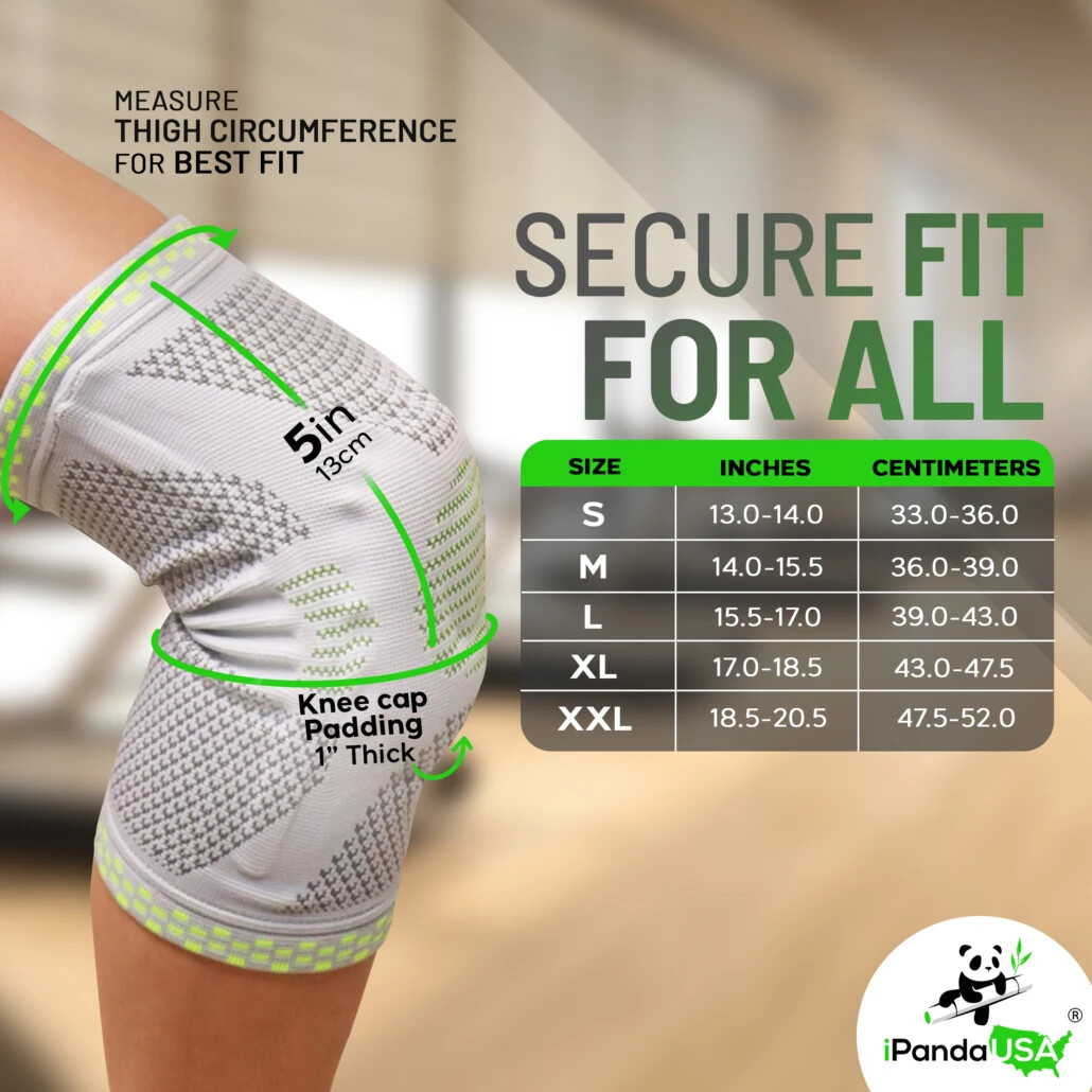2 Knee Sleeve L Compression Brace Support Joint Silicon Pad Pain Relief NEW